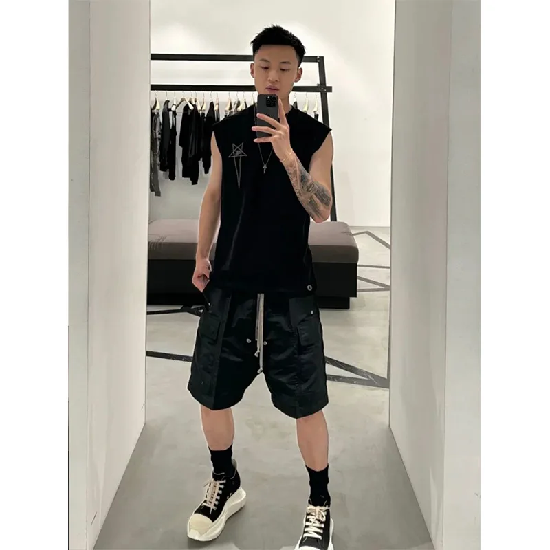 Rick RO style Cargo Bela FK nylon material multi-pocket work pants five-inch pants for men trendy loose-fitting wide-leg shorts