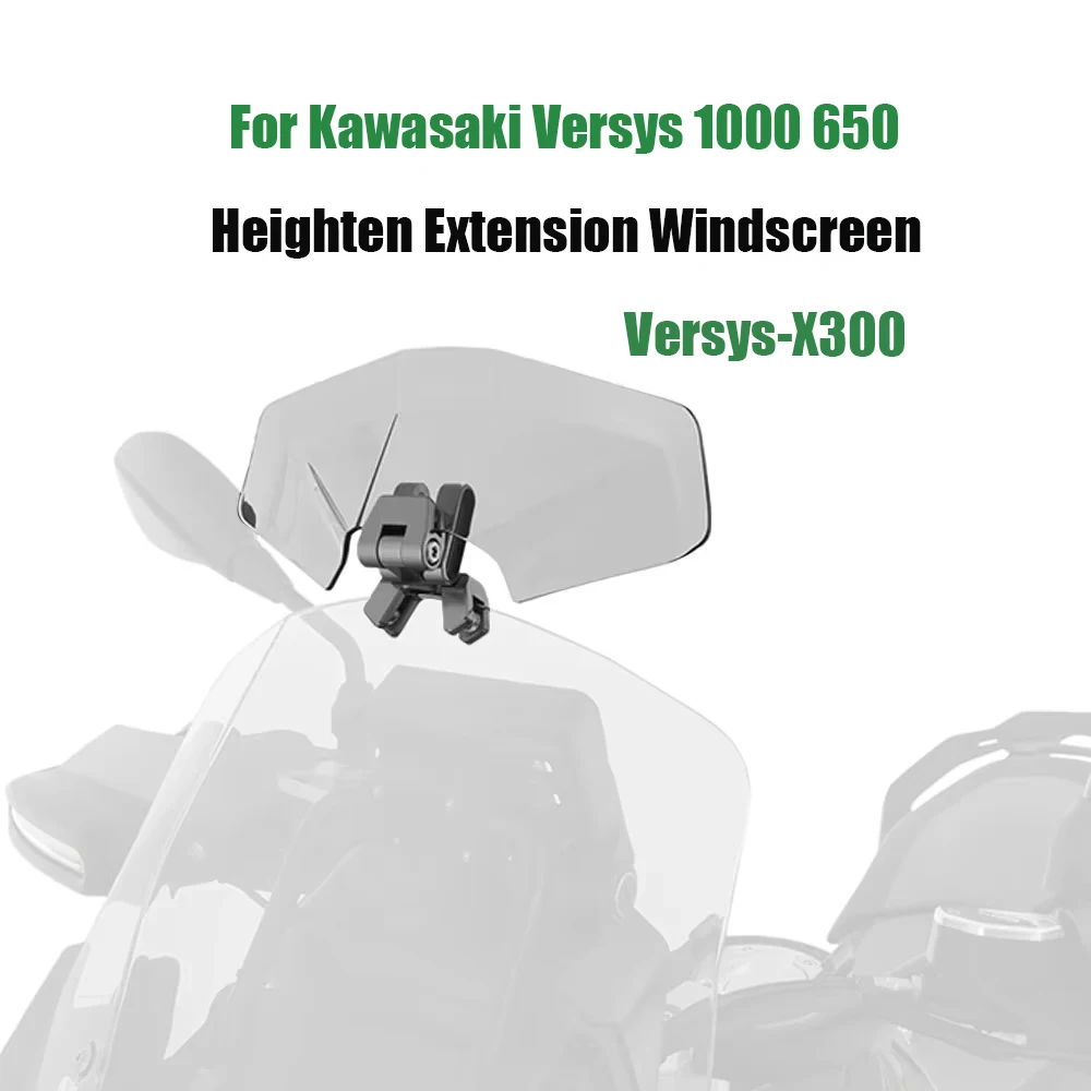 For Kawasaki Versys 1000 650 Versys-X300 Motorcycle Windshield Deflector Adjustable Heighten Extension Windscreen Versys 650