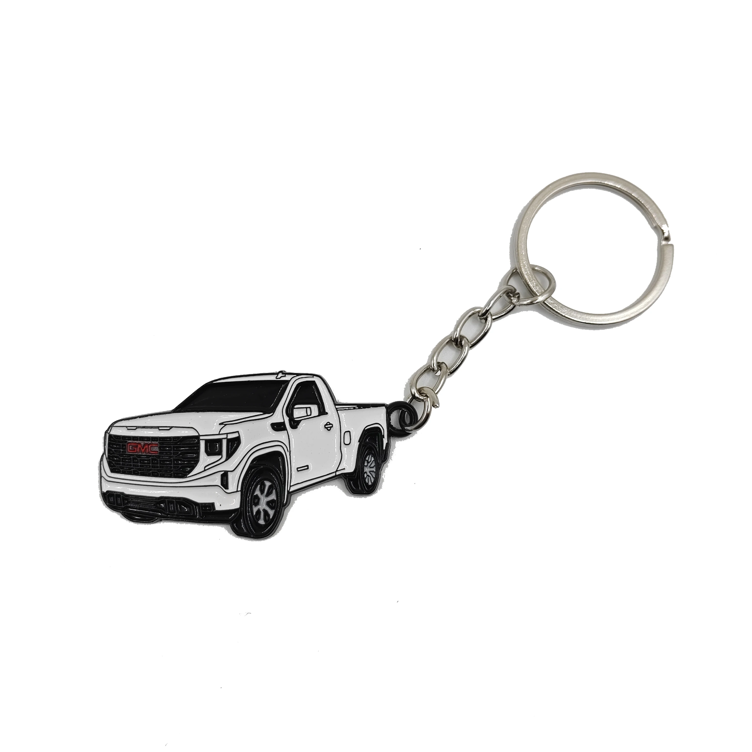 1 قطعة سبيكة غير المغلفة نموذج سيارة قلادة المفاتيح نمط سلسلة مفاتيح معدنية مناسبة لجي إم سي 2024 دائم اكسسوارات الديكور #2