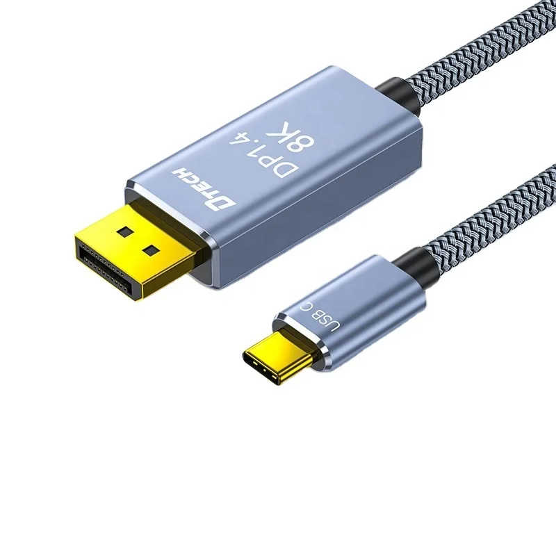 Type-C to DP DisplayPort 1.4 ケーブル 3M グレー 32.4Gbps 8K@60Hz 4K 2K HD Type-C USB to DP 変換アダプターケーブル