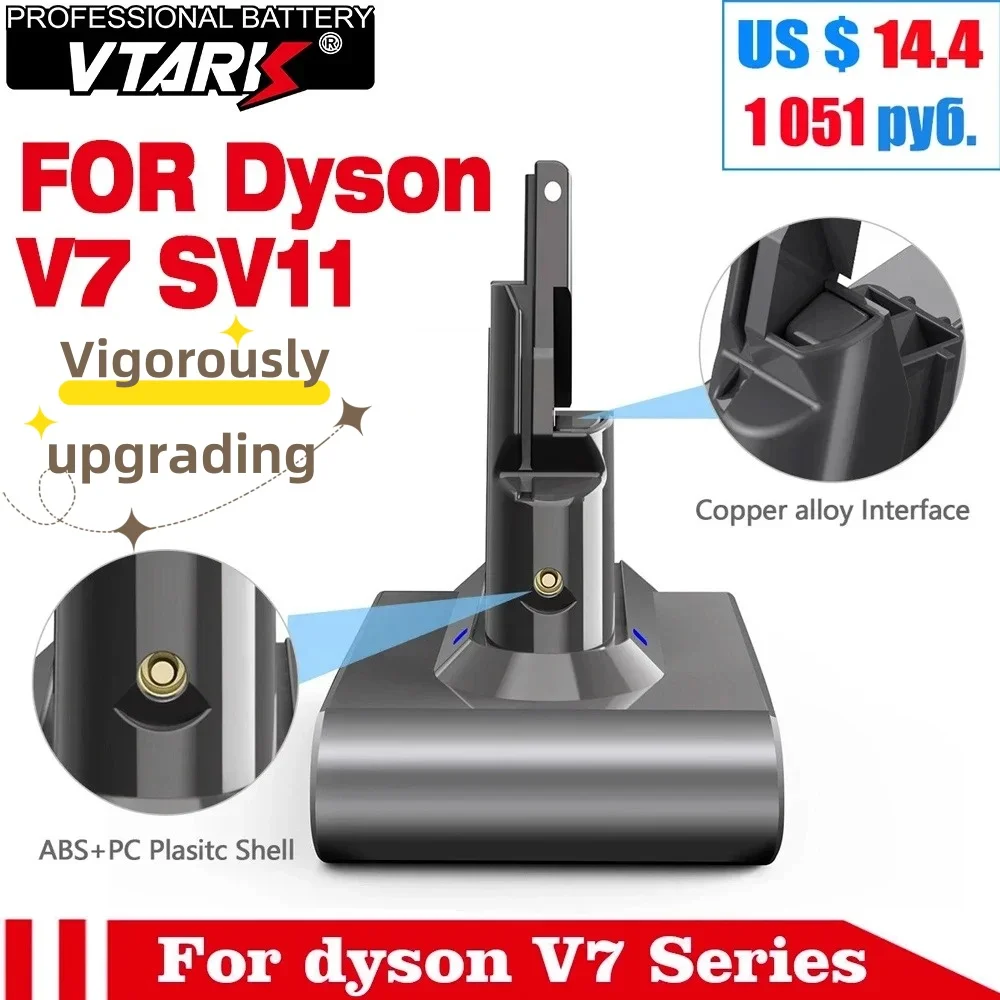 

NEW 12800mAh Upgraded Vacuum Cleaner Battery for Dyson V7 SV11 Series Fluffy Animal, Rechargeable Bateria