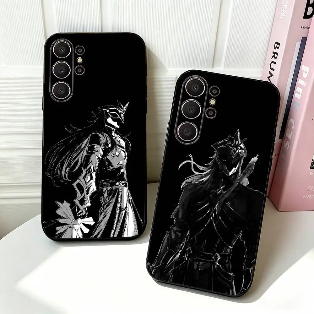 Game II Capitano Genshin  Black Soft Silicone Phone Case for Samsung Ultra S26,S24,S21,S22,S23,S30,Plus,Lite