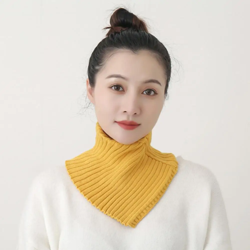 

Windproof Fake Collar Women Fake Collar Stylish Women's Knitted Fake Collar Scarf Ribbed Warm Turtleneck Neck Warmer for Autumn