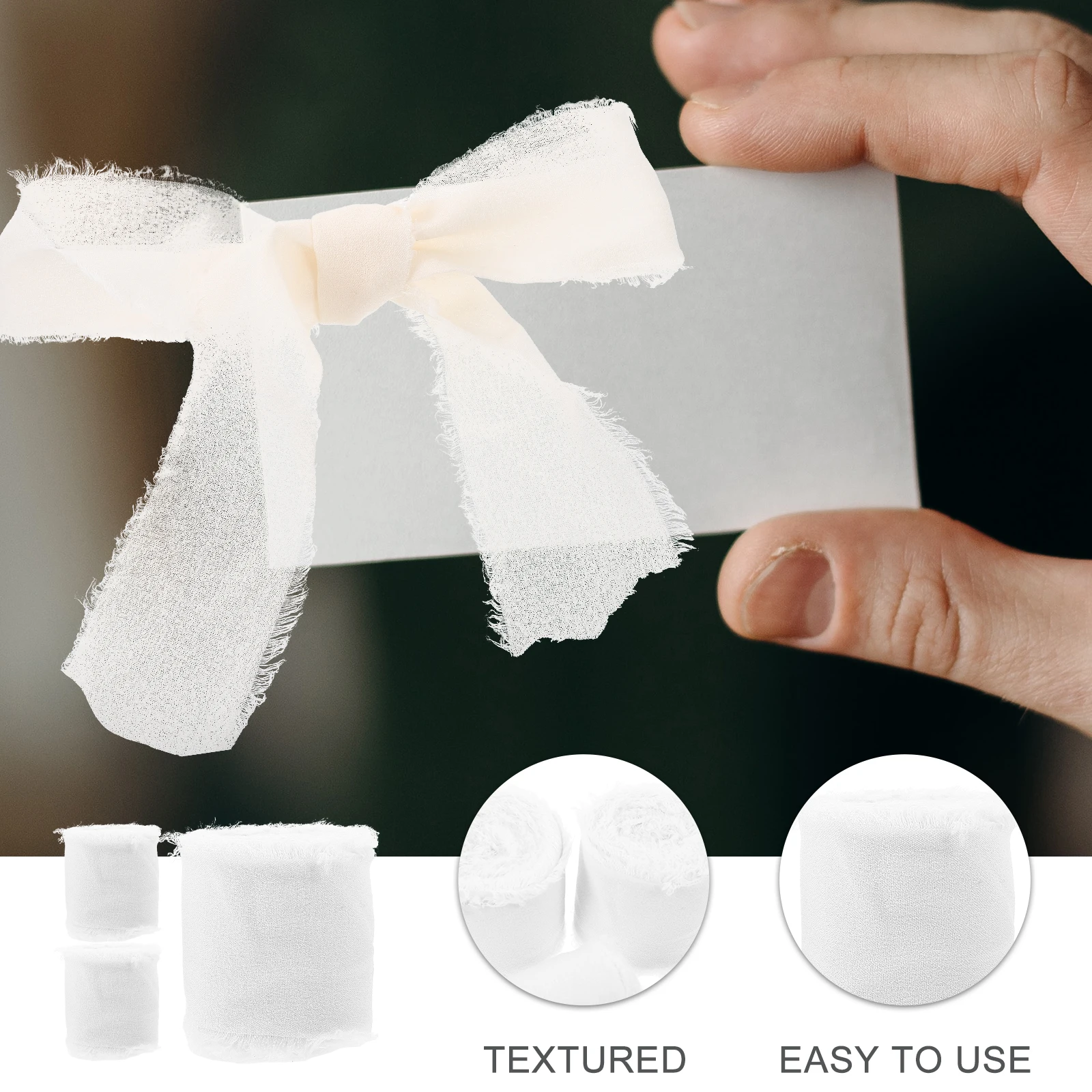 

3 Rolls Wedding Bouquet Ribbon Decorative Fringe Ribbon for Craft Projects Gift Wrapping and Party Decoration Ribbons for Crafts