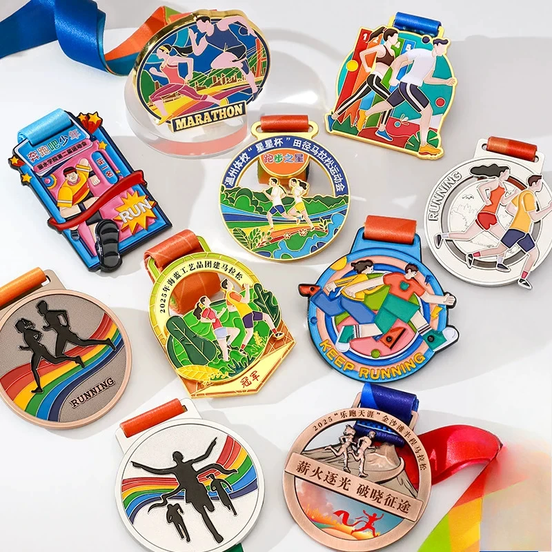 Customization Marathon Metal Medal, Creative Running Competition Souvenir, Sports Award, Hanging Around the Neck Decoration, 1Pc