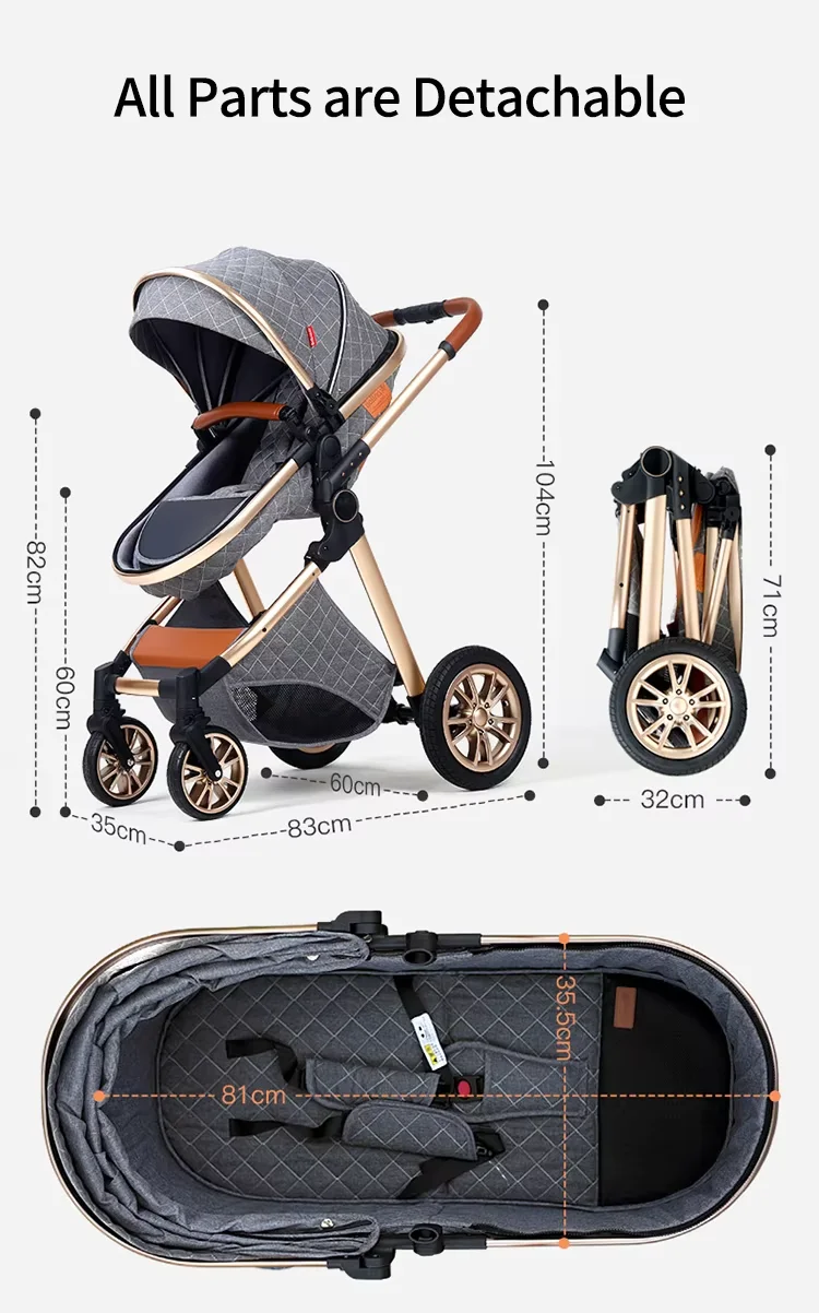 En1888 High Quality Manufacturer Sell Light Weight Baby Stroller Luxury Compact Stroller Lightweight