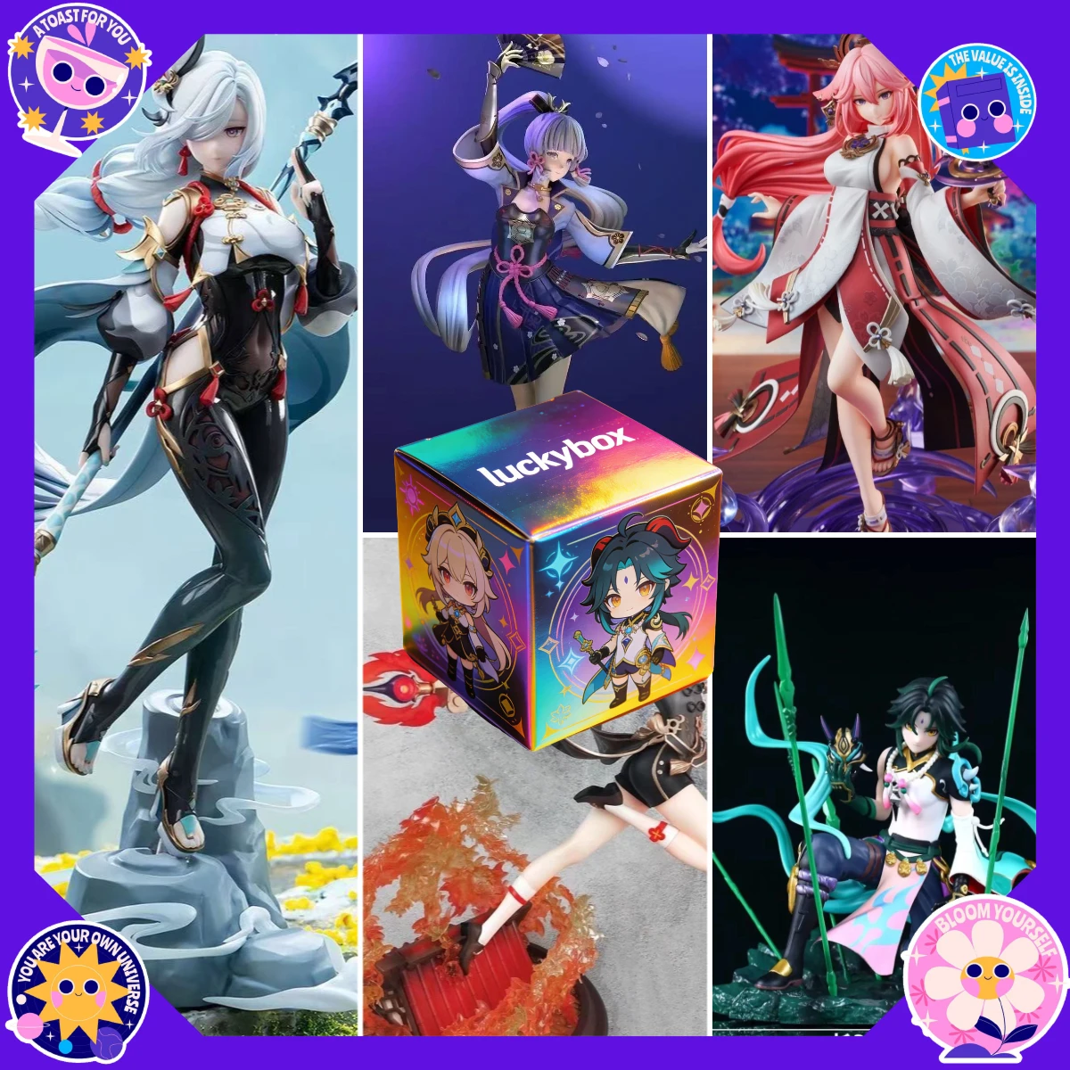 

Genshin Impact Game Blind Box Figures Random Styles PVC Toys Surprise Box Collection Gift for Boys Girls Fans