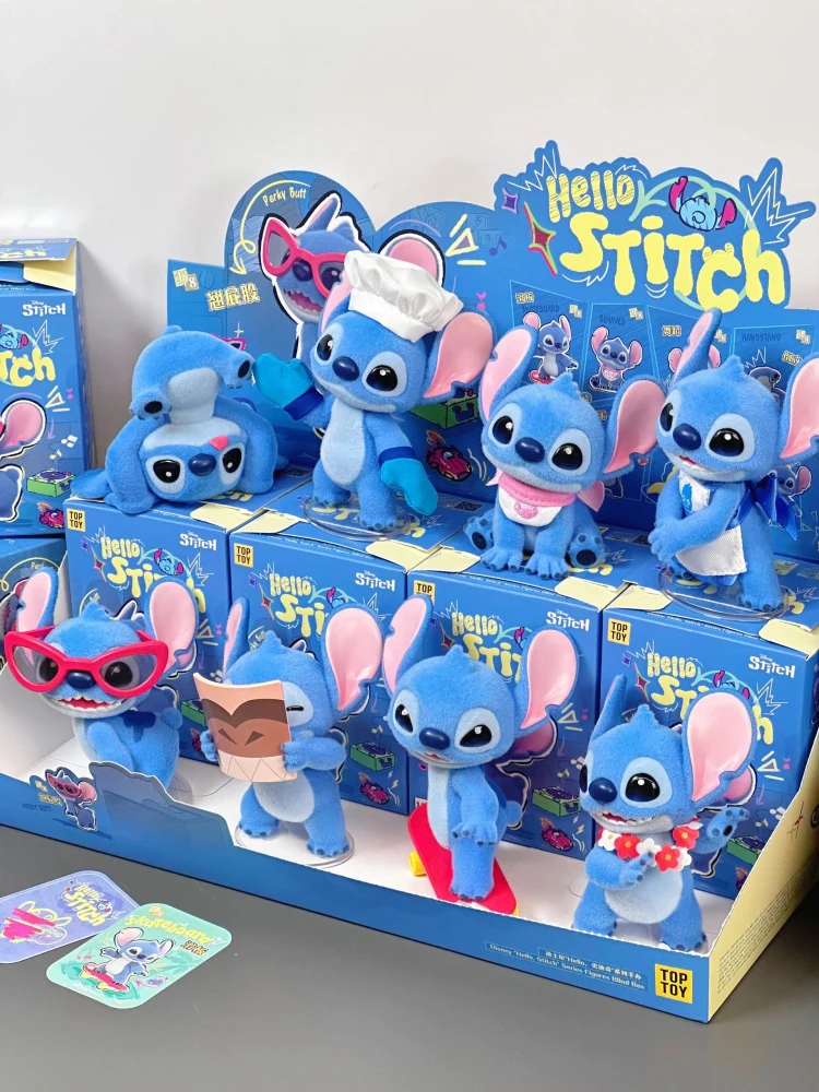 

Original Hello Stitch Series Blind Box Cartoon Figurines Mystery Box Collectible Model Toys Cute Desktop Ornament Kid Gift