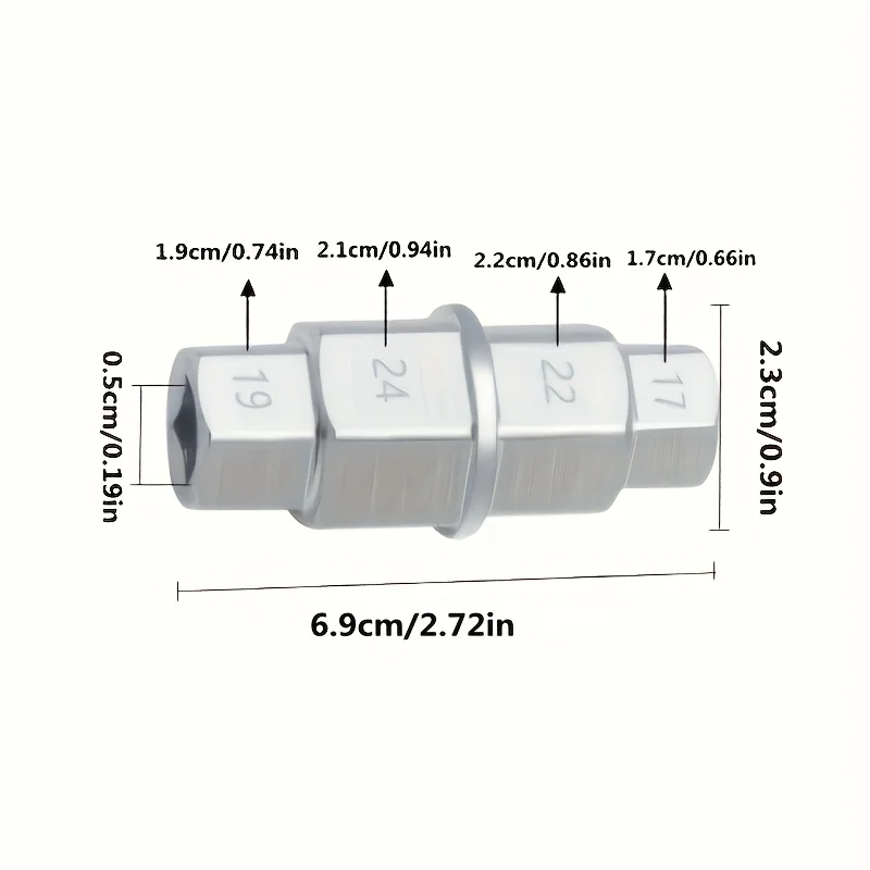 

Универсальный инструмент для снятия шпинделя с шестигранной осью для мотоциклов 17 19, 22, 24 мм, универсальный гаечный ключ для ремонта втулки 4-в-1
