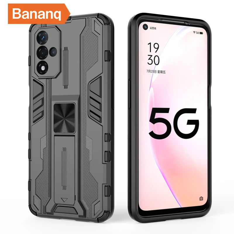 Bananq Stand Armor Case For OPPO A55 A74 A93 A94 4G A93S K9 K9S 5G F19 Find X3 Lite X5 Reno 12 11 9 Pro Plus Shockproof Cover