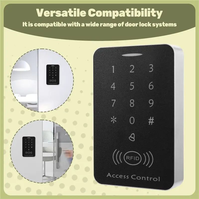 B27B Anti-Copy Encrypted Standalone Access Controller 125Khz ID Access Control Keypad  Digit Panel Card Reader For Door Lock