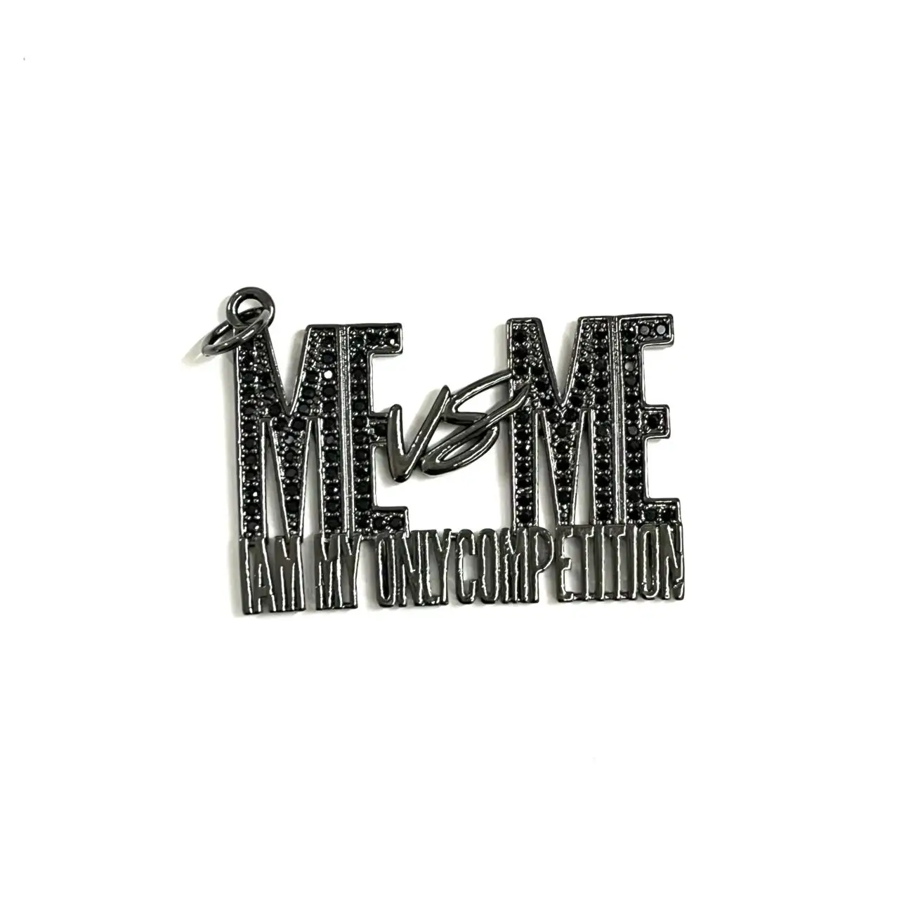 5pcs ME VS ME Words Letter Zirconia Pave Pendant Bracelets Charms Jewelry Hand Making Accessories Key Chain Tags
