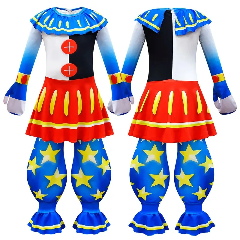 Moondrop SunDrop Cosplay niños payaso juego disfraz de Halloween niños Luna gota amanecer FNAF carnaval Cosplay mono máscara sombrero conjunto