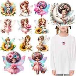 Watercolor cute little fairy dtf Heat Transfer On Clothes patches for Children's clothing iron on heat transfe Iron On Patch