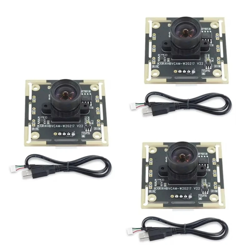 AFBC 3Pcs Camera Module 100 Degree OV9732 With 3 Meters Cable 1280X720 30Fps, For DIY Autodarts.Io , USB Drive Free