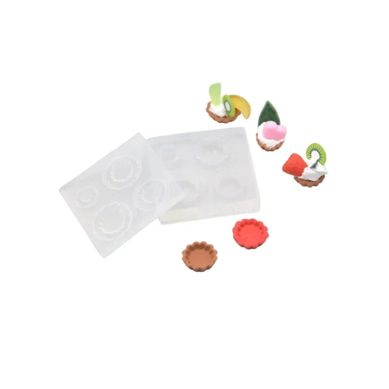 2pcs Set Miniature Dessert Pudding Jelly Base Silicone Mold Double-sided 3d Bottom Tray Mold DIY Fruit Tart Mini Food Toy Moulds