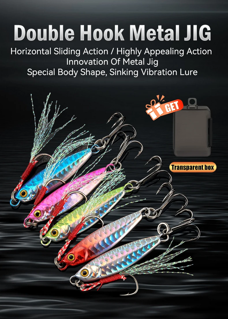 LEYDUN 10g 15g 20g Metall-Jig-Angelköder 5 Stück Trolling-Hartköder Bass-Seelocken Tackle Forellen-Jigging-Köder Jigs Salzwasser – Detail 10