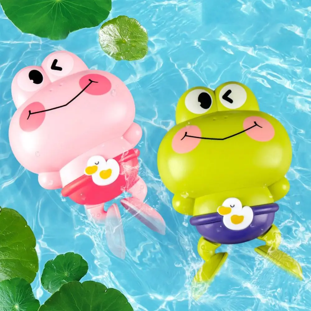 BPA-Free Plastic Swimming Frog Bath Toys Cartoon Montessori Wind Up Toys Water Fun Baby Shower Toy Bathtub