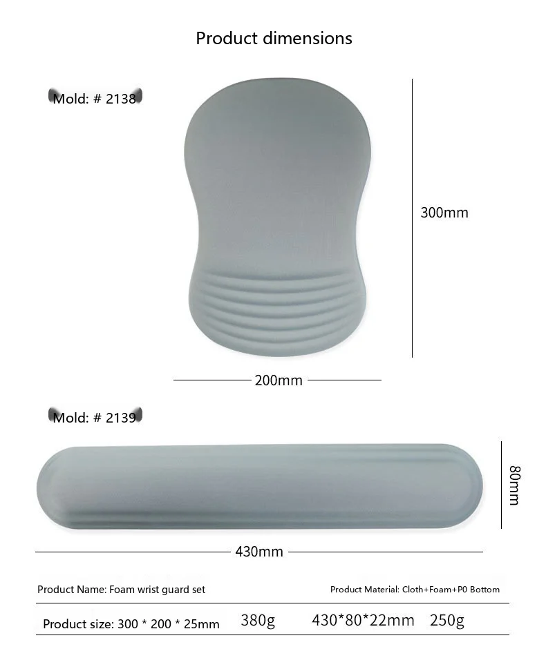 Dicke Schaumstoff-Handgelenkauflage, Mauspad, Tastaturunterstützung, ergonomische Schreibtischunterlage für Büro und Gaming, 5 Musteroptionen – Detail 5