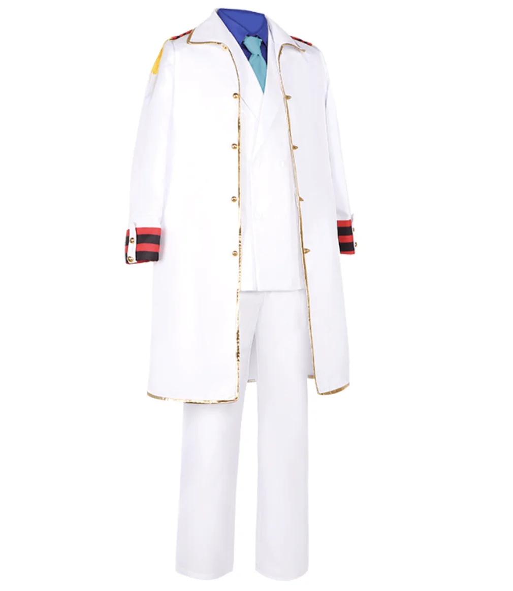Adult Men Anime Luffy Grandpa Monkey D Garp Cosplay Marine Uniform Costume
