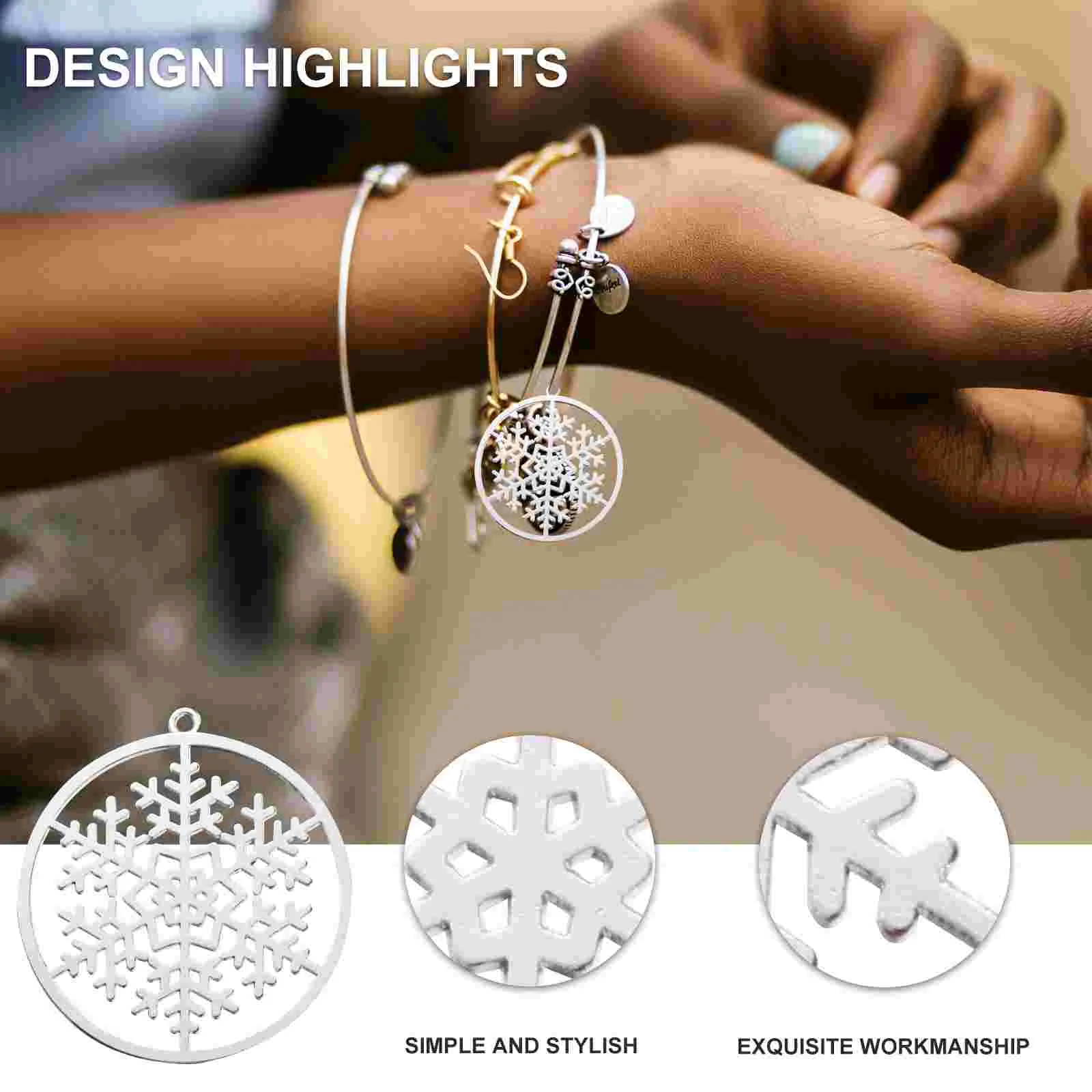 50 Pcs Snowflake Accessories Resin Diy Pendant for Jewelry Ornaments Christmas Hanging Keychain