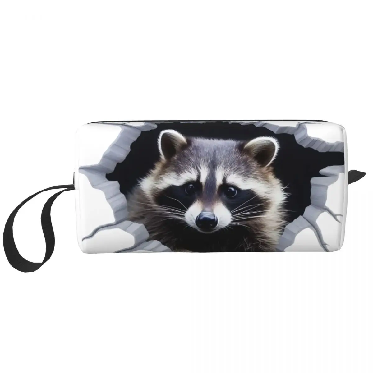 Custom Fashion Funny Raccoon Travel Toiletry Bag for Women Makeup Cosmetic Organizer Beauty Storage Dopp Kit