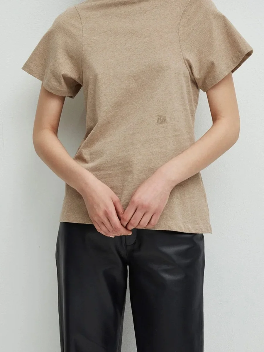 

Nordic mat TOT Embroidered ort Sve T-irt Women's Breathable Color Summer Versatile Comfortable Cotton Top