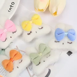Rabbit Padded Plush Bow Appliques for DIY Handmde Headwear Hair Clips Decor Accessories Clothes Hat Leggings Sewing Patches