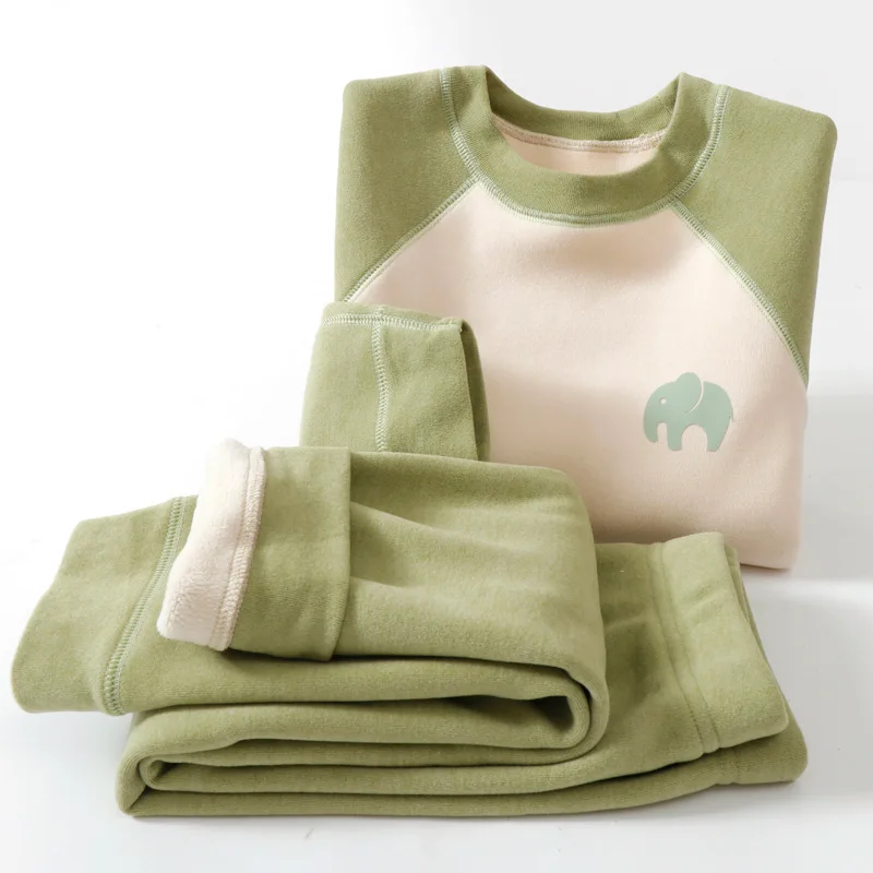 

new delivery children baby autumn winter long t shirt pant pajama kids girls boys home clothes 2pc/set 110-180 students wam