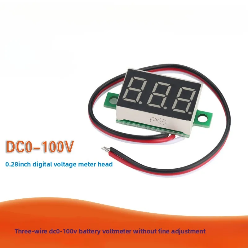 

0.28Inch Digital Voltage Meter 3Bit Three LineDC0-100VBattery Voltage Meter No fine-tuning