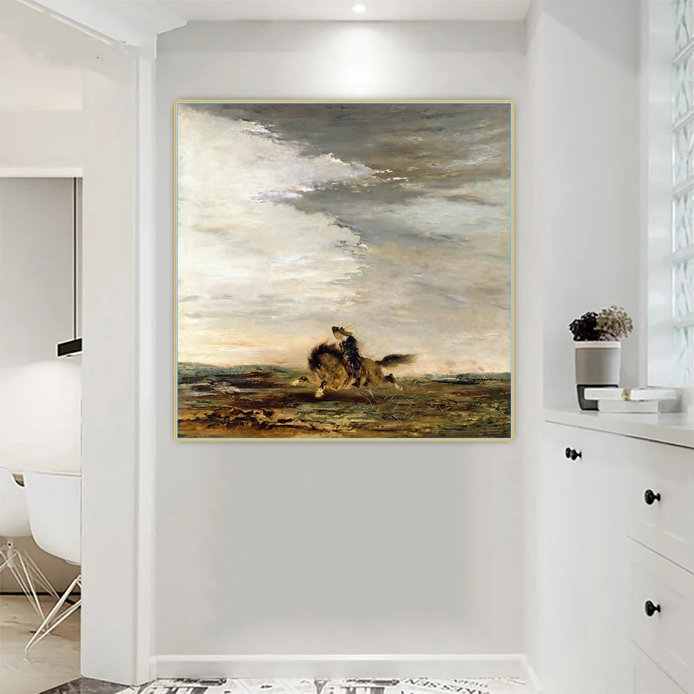 El jinete escocés de Gustave Moreau, lienzo, pintura al óleo, obra de arte, imagen estética, póster, decoración colgante de pared, decoración del hogar