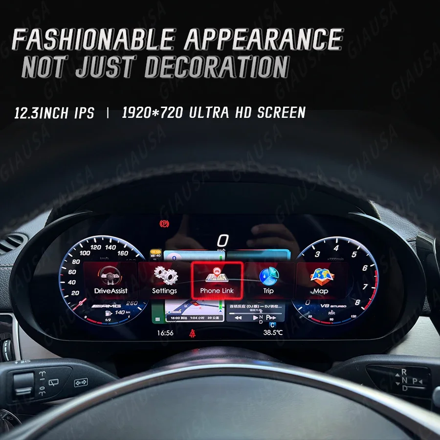 Jy For Benz Ml Gl Gle Gls W166 X166 2012-2019 Lcd لوحة القيادة عداد السرعة لوحة الأدوات العنقودية لتحديد المواقع والملاحة قمرة القيادة الافتراضية