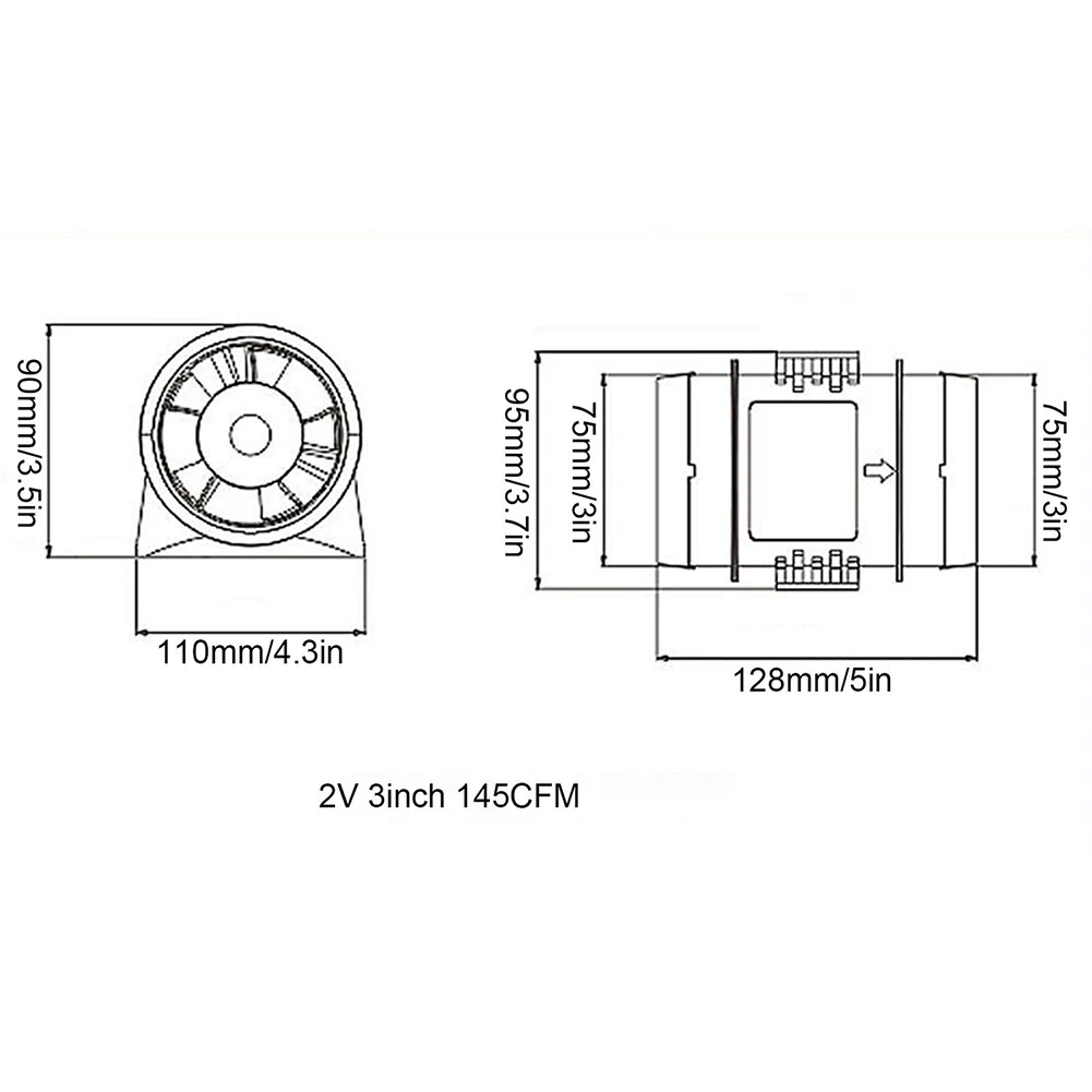 

High Quality Exhaust Fan Air Ventilator Pipe Duct Fan Plastic Silent 12V Air Extractor Durable Higher Air Flow