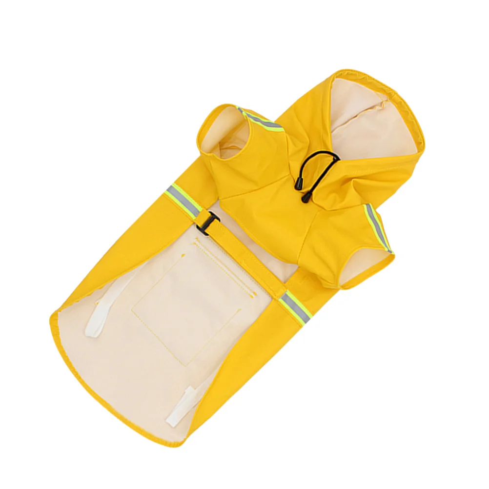

Reflective Yellow L Dog Raincoat Waterproof Pet Hooded Rain Jacket Outdoor Walking Protective Rainwear Pet Reflective Raincoat