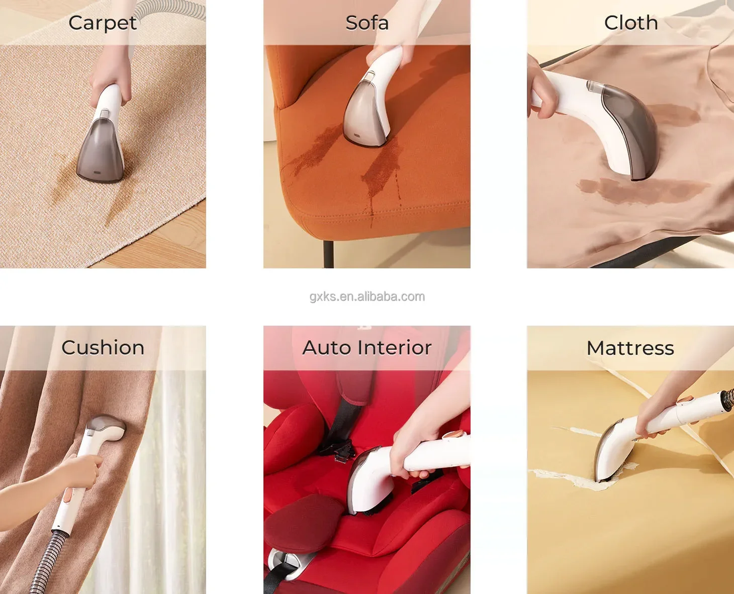 وظيفة احترافية محمولة في ماكينة تنظيف السجاد الواحدة، ستارة الأريكة، مرتبة داخلية للسيارة، مكنسة كهربائية بالبخار