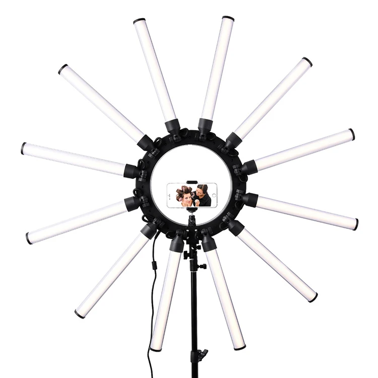 high quality super star TL-1800 Photographic Lighting Lamp 12 Tubes Star Makeup Camera Photo Phone Photography LED Ring Light