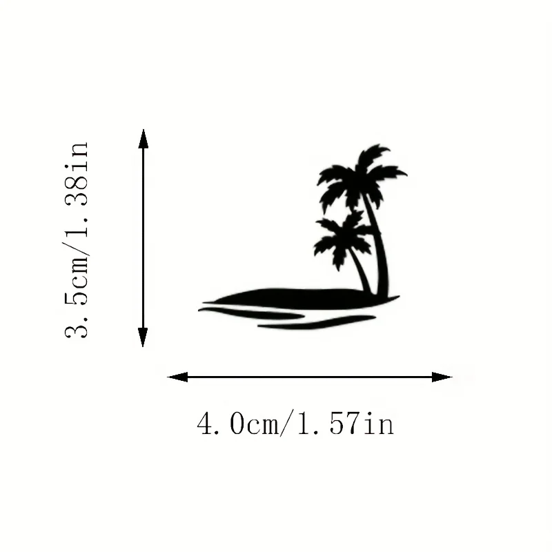 2pcs Tropical Palm Tree Car Mirror Stickers - Black And White Vinyl Decals for Rearview Mirrors, Sunroofs