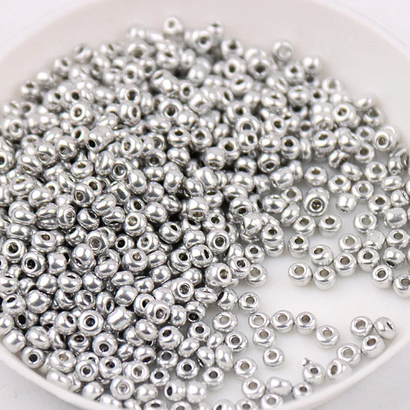 Size 1.5mm 2mm 3mm 4mm Electroplating Silver Bronze Metal Color Millet Beads Diy Handmade String Necklace Scattered Beads