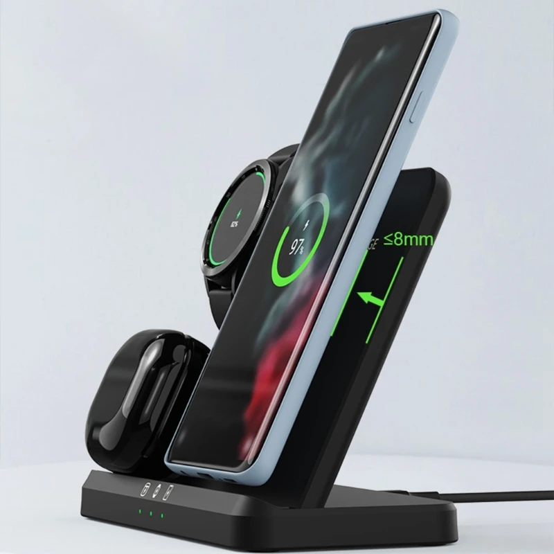 Wireless Charging Holder Stand for S22/S21/S20/Note 20 Phones Watches Power Supply Charging Station