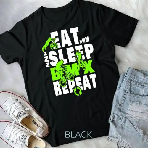 Eat Sleep BMX Repeat T-Shirt Funny Bicycle Gift motocross Unisex T-shirt