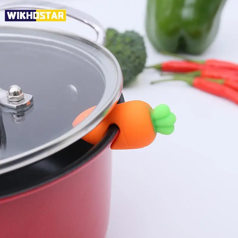1pcs Spill-proof Lid Lifter for Soup Pot Kitchen Tools Lid Stand Silicone Heat Resistant Holder Keep The Lid Open Kitchen Tools
