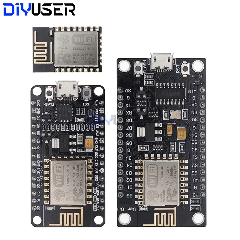 DIYUSER Wireless Module CH340 CP2102 NodeMcu V3 V2 Lua WIFI Internet of Things Development Board Based ESP8266 ESP-12E