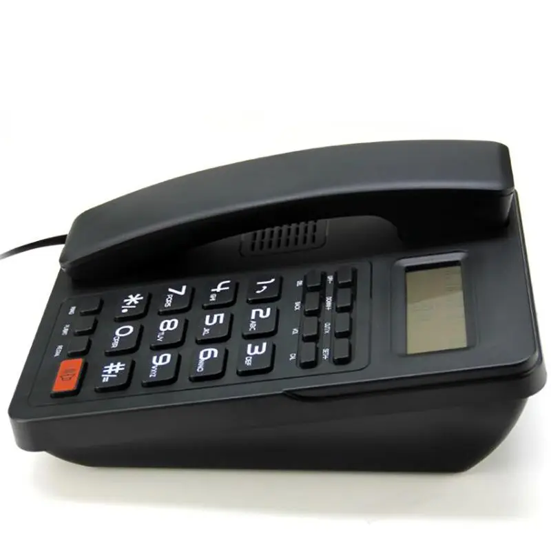 Desktop Corded Telephone Landline Phone with Calculator, Hands-Free Dialing, LCD Display, Adjustable Volume & LCD Brightness