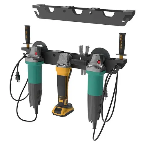 와이어 행어 앵글 연마기 보관 랙, 다기능 앵글 그라인더용 벽 마운트 브래킷, 쉬운 설치, 3 베이  Best5