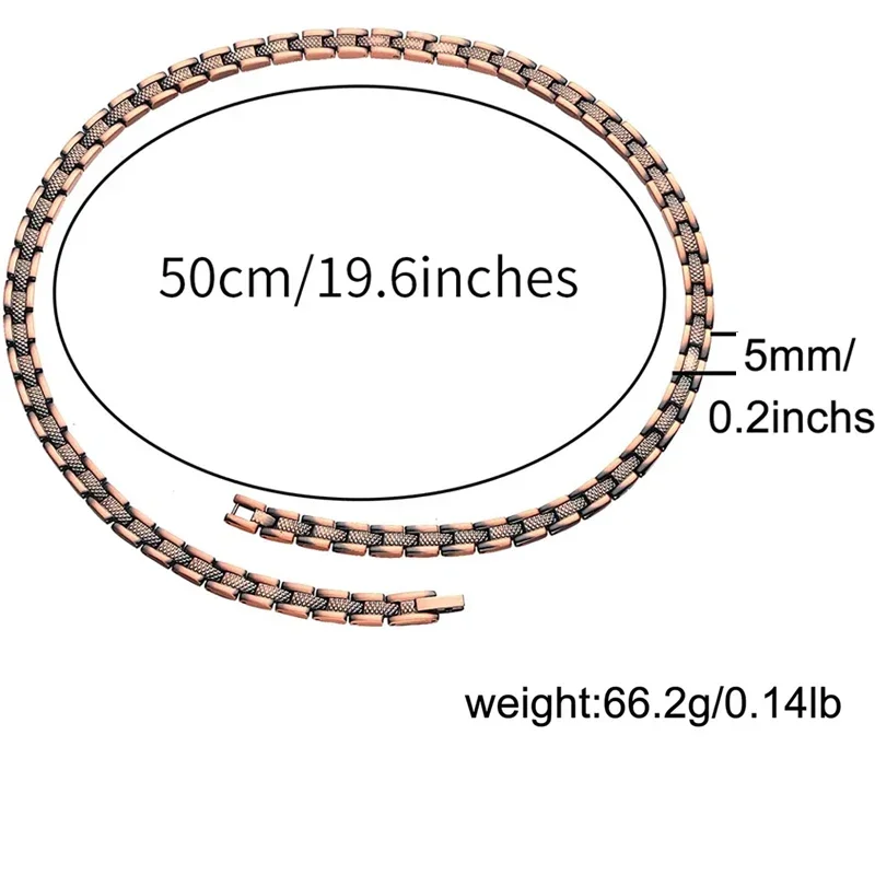 Ultra Strength Magnetic Therapy 99.99% Pure Copper Necklace for Men and Women Adjustable Size Drop Shipping Wholesale