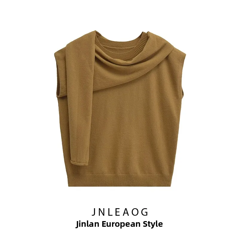 

Модный шерстяной шарф, вязаный топ, женский осенний Новое поступление, декоративный теплый шарф, круглый, из полиэстера...