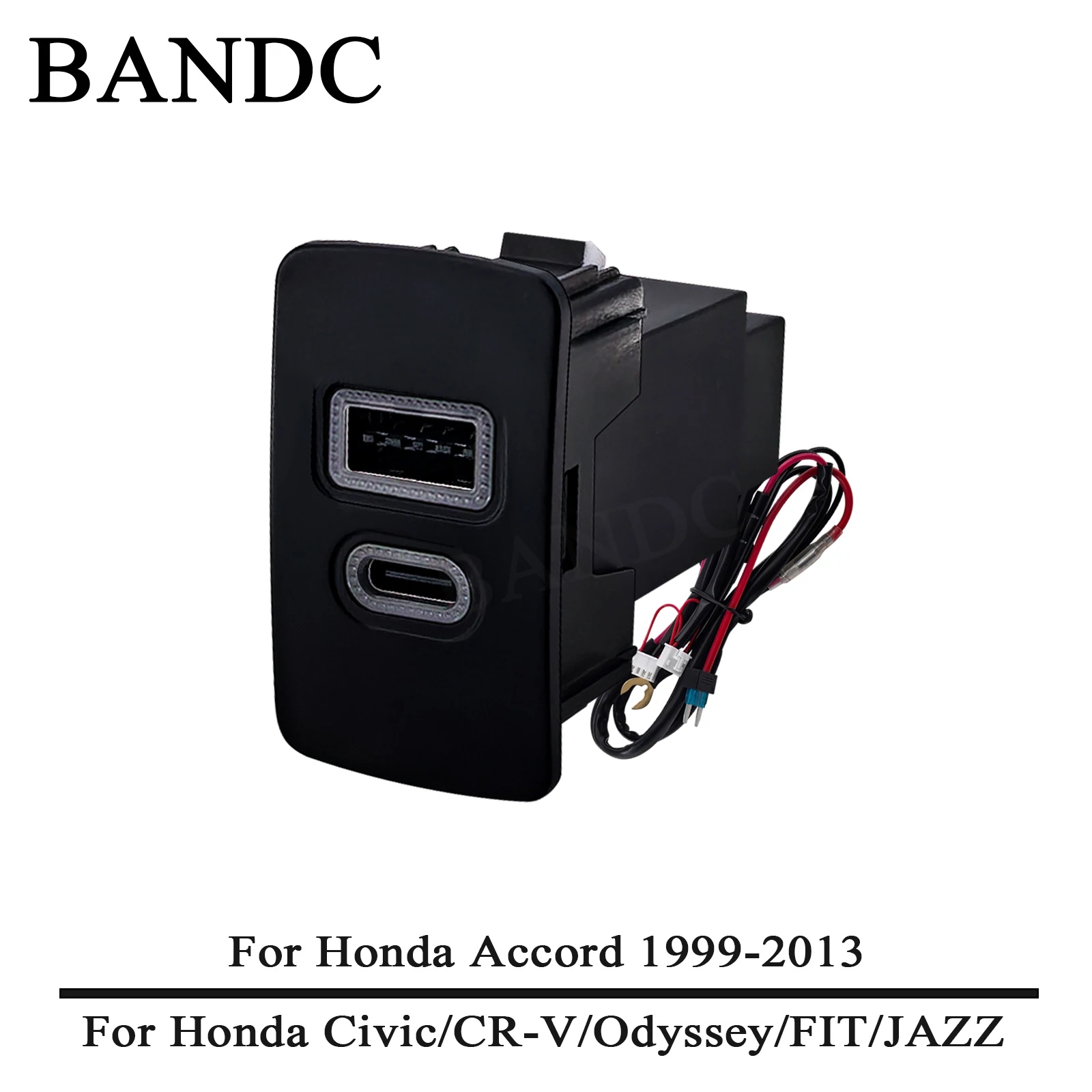 

12V Car Phone Charger Socket QC3.0 USB+PD Type-C Fast Charging Port OEM Style for Honda Accord Civic CR-V FIT/JAZZ Odyssey