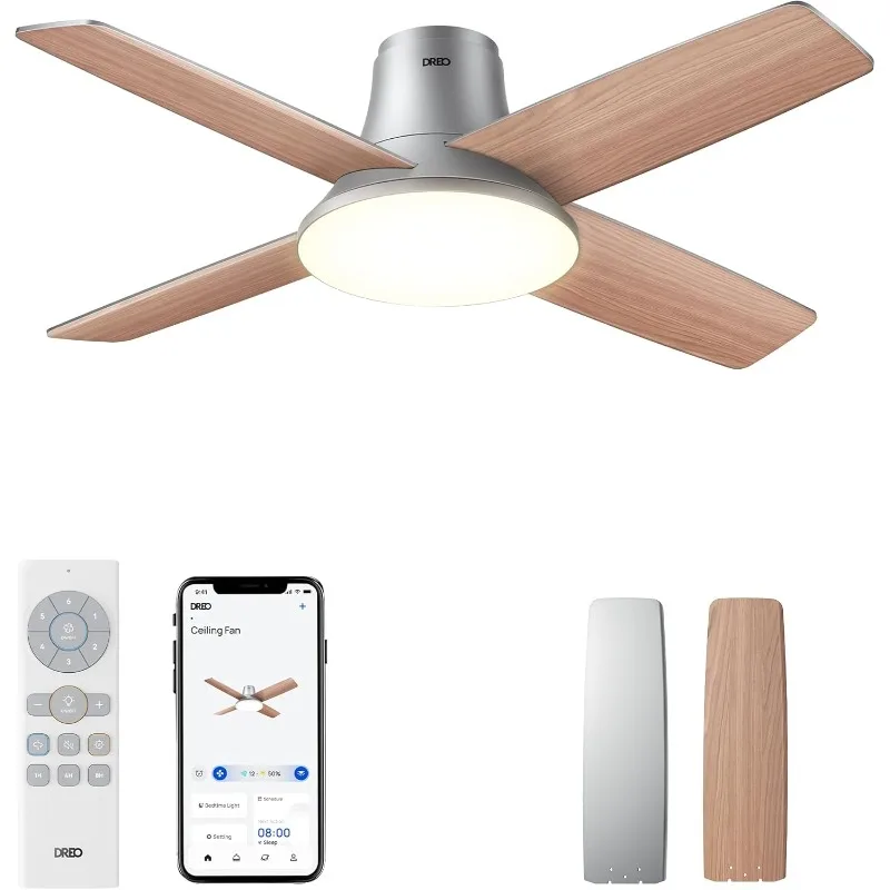 

Smart Ceiling Fans with Lights and Remote, 12 Speeds & 3 Fan Modes, Quiet DC Motor, Easy to Install, Dimmable LED Ceiling Fans