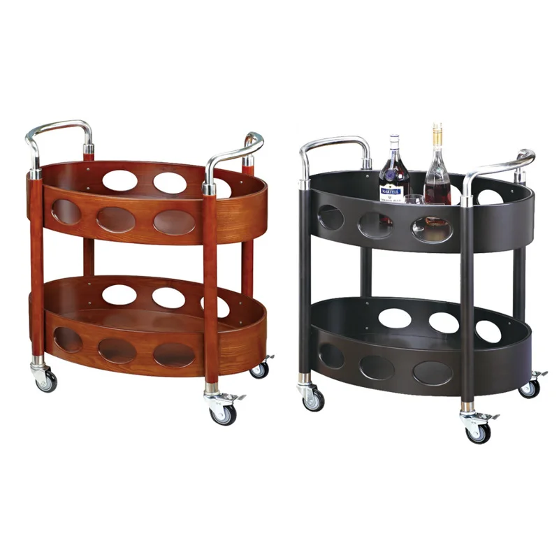

Hotel restaurant food delivery truck Stainless steel three-layer wine Tea truck Dim sum cake truck