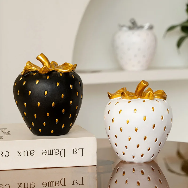 

Creative strawberry fruit model ornaments resin home window exhibition hall decoration photography fruit and vegetable photo pro